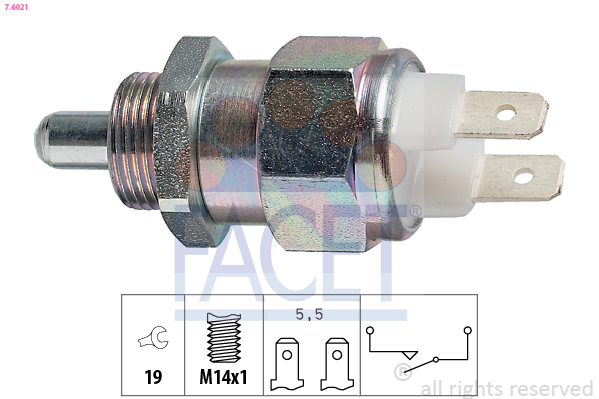Switch, reverse light - 7.6021 FACET