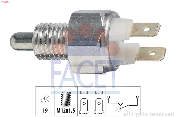 Switch, reverse light - 7.6029 FACET