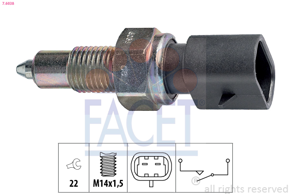 Interruttore, Luce di retromarcia - 7.6038 FACET