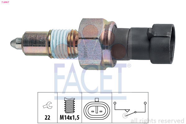 Interruttore, Luce di retromarcia - 7.6067 FACET