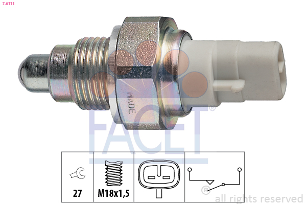 Switch, reverse light - 7.6111 FACET
