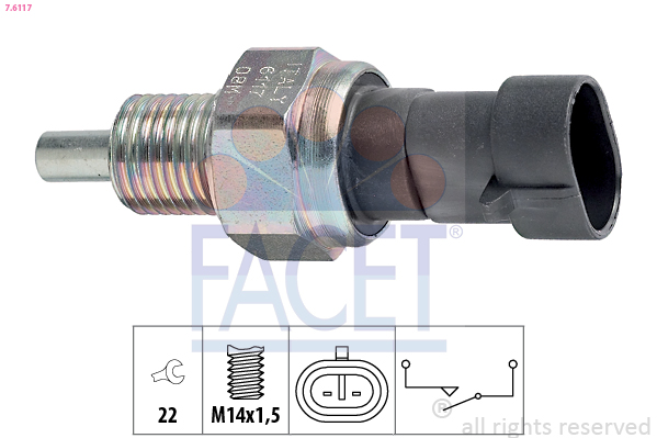 Switch, reverse light - 7.6117 FACET