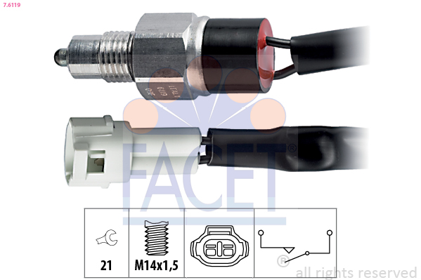 Interruttore, Luce di retromarcia - 7.6119 FACET
