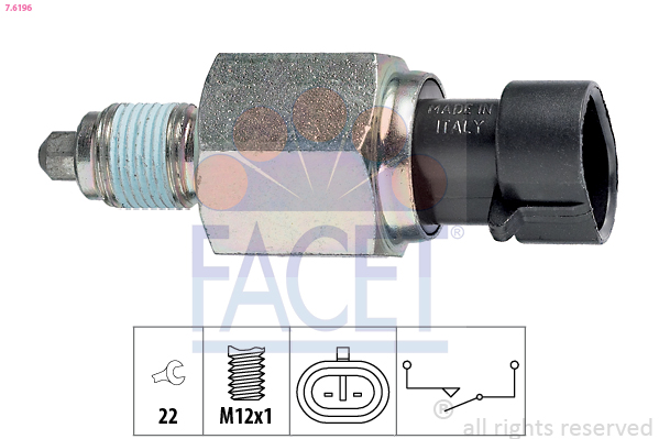 Switch, reverse light - 7.6196 FACET