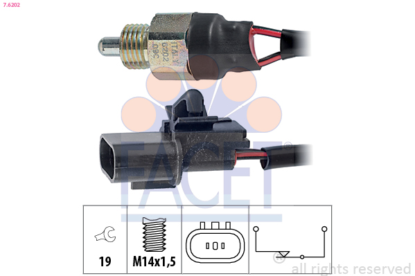 Switch, reverse light - 7.6202 FACET