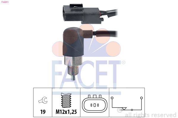 Switch, reverse light - 7.6211 FACET