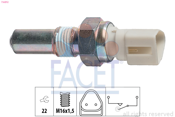 Switch, reverse light - 7.6212 FACET