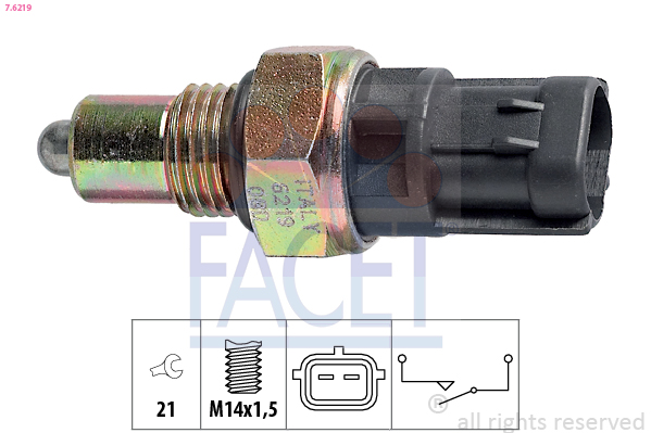 Switch, reverse light - 7.6219 FACET