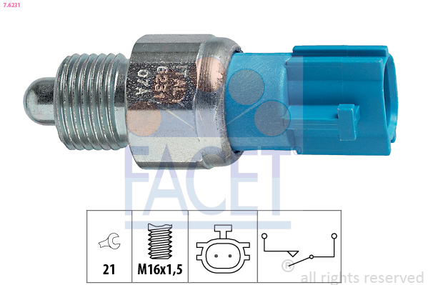 Switch, reverse light - 7.6231 FACET