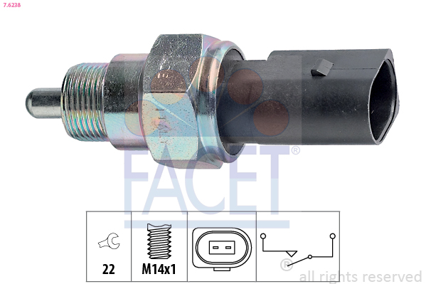 Switch, reverse light - 7.6238 FACET