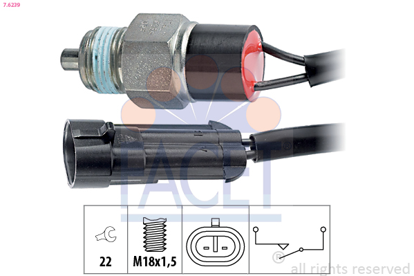 Interruttore, Luce di retromarcia - 7.6239 FACET
