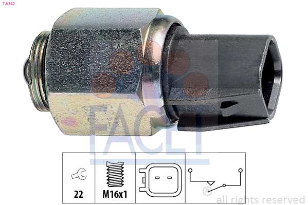 Switch, reverse light - 7.6242 FACET