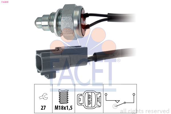 Interruttore, Luce di retromarcia - 7.6259 FACET