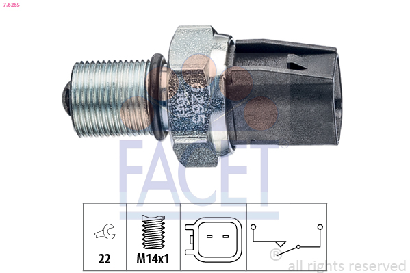 Switch, reverse light - 7.6265 FACET