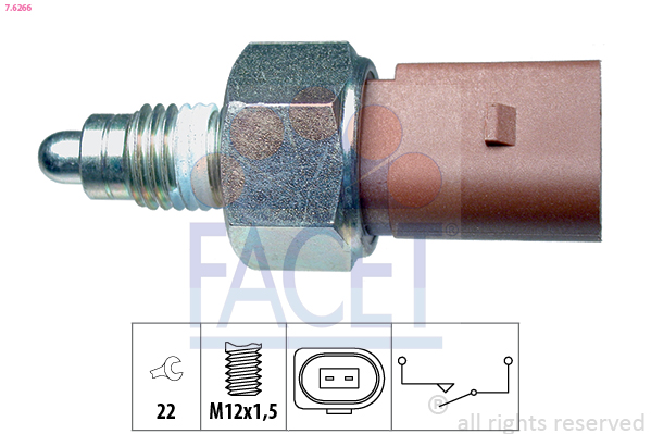 Switch, reverse light - 7.6266 FACET