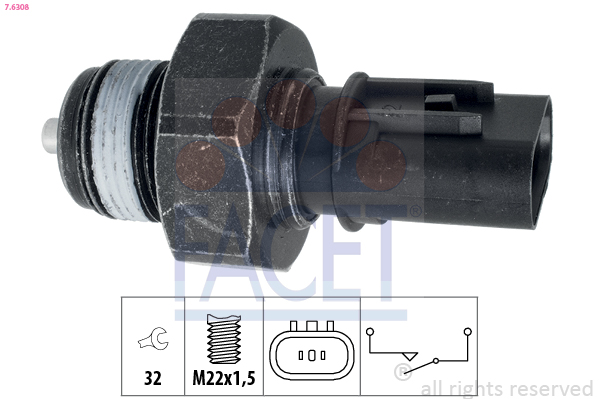 Switch, reverse light - 7.6308 FACET