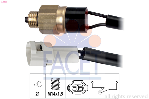 Switch, reverse light - 7.6320 FACET