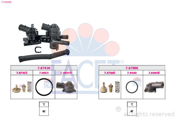 Thermostat, coolant - 7.7956KK FACET