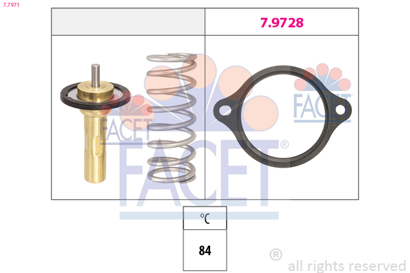 Thermostat, coolant - 7.7971 FACET