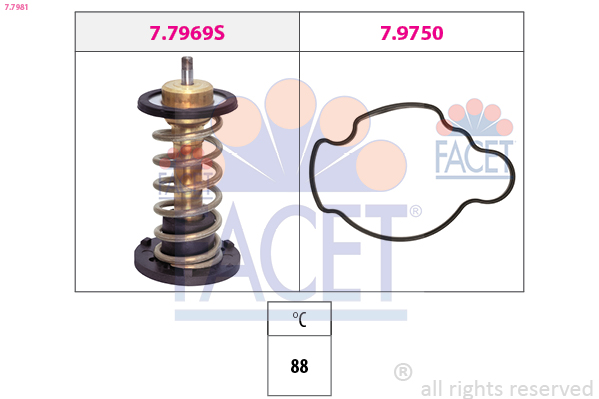 Thermostat, coolant - 7.7981 FACET