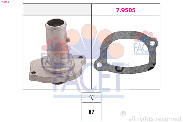 Thermostat, coolant - 7.8124 FACET