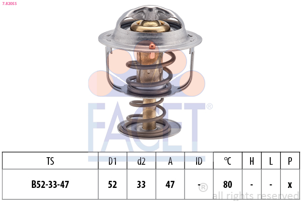 Thermostat, coolant - 7.8205S FACET