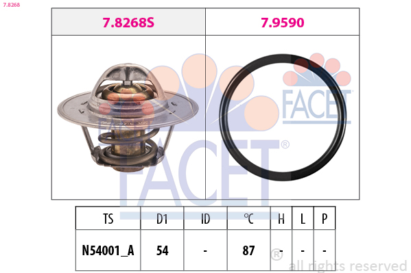 Thermostat, coolant - 7.8268 FACET