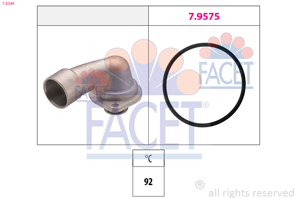 Thermostat, coolant - 7.8349 FACET