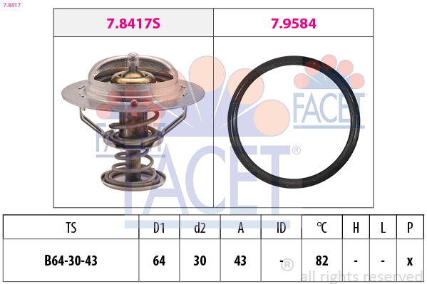Termostato, Refrigerante - 7.8417 FACET
