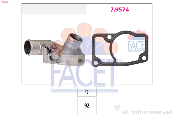 Thermostat, coolant - 7.8664 FACET