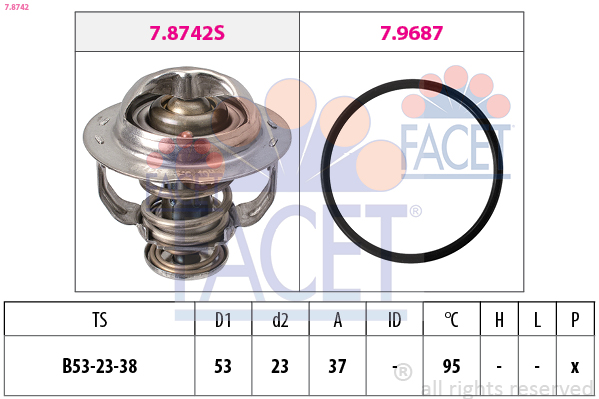 Thermostat, coolant - 7.8742 FACET
