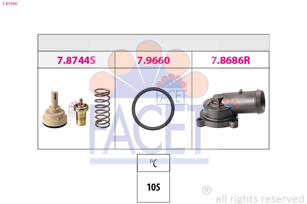 Thermostat, coolant - 7.8744K FACET