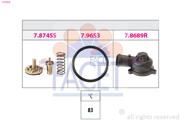Thermostat, coolant - 7.8745K FACET