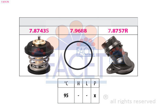 Thermostat, coolant - 7.8757K FACET