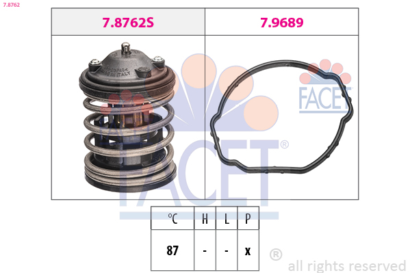 Thermostat, coolant - 7.8762 FACET