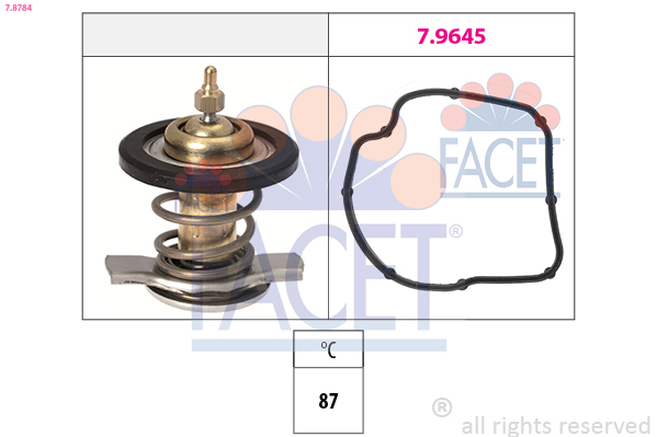 Thermostat, coolant - 7.8784 FACET