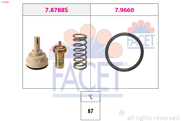 Thermostat, coolant - 7.8788 FACET