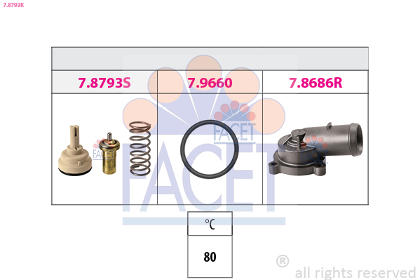 Thermostat, coolant - 7.8793K FACET