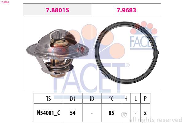 Termostato, Refrigerante - 7.8803 FACET