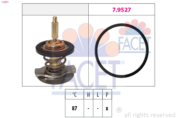 Thermostat, coolant - 7.8807 FACET