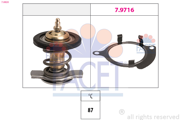 Thermostat, coolant - 7.8820 FACET