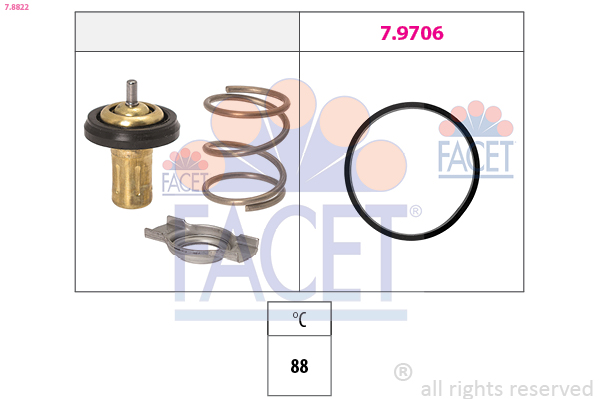 Thermostat, coolant - 7.8822 FACET