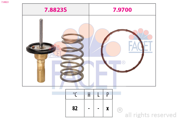 Thermostat, coolant - 7.8823 FACET