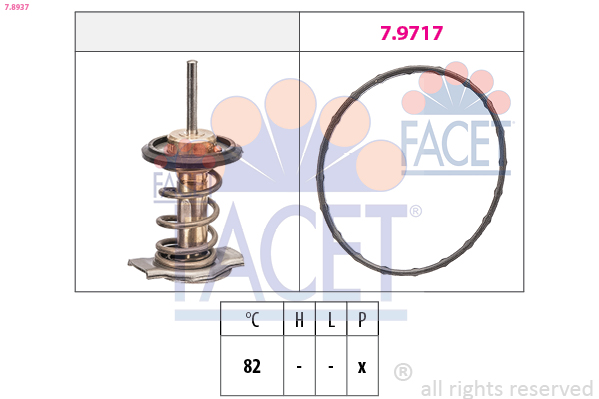 Thermostat, coolant - 7.8937 FACET