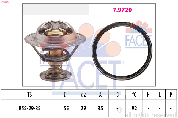Термостат, охлаждающая жидкость - 7.8945 FACET