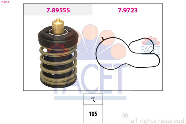 Thermostat, coolant - 7.8955 FACET