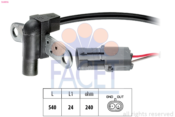Sensor, crankshaft pulse - 9.0016 FACET