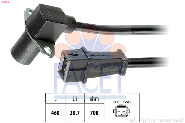 Sensor, crankshaft pulse - 9.0030 FACET