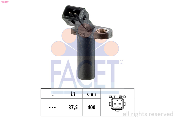 Sensor, crankshaft pulse - 9.0037 FACET