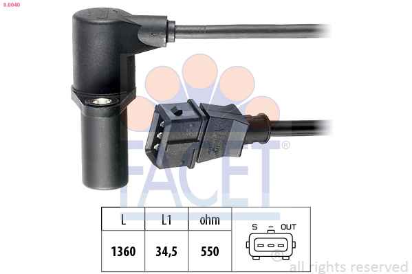 Sensor, crankshaft pulse - 9.0040 FACET